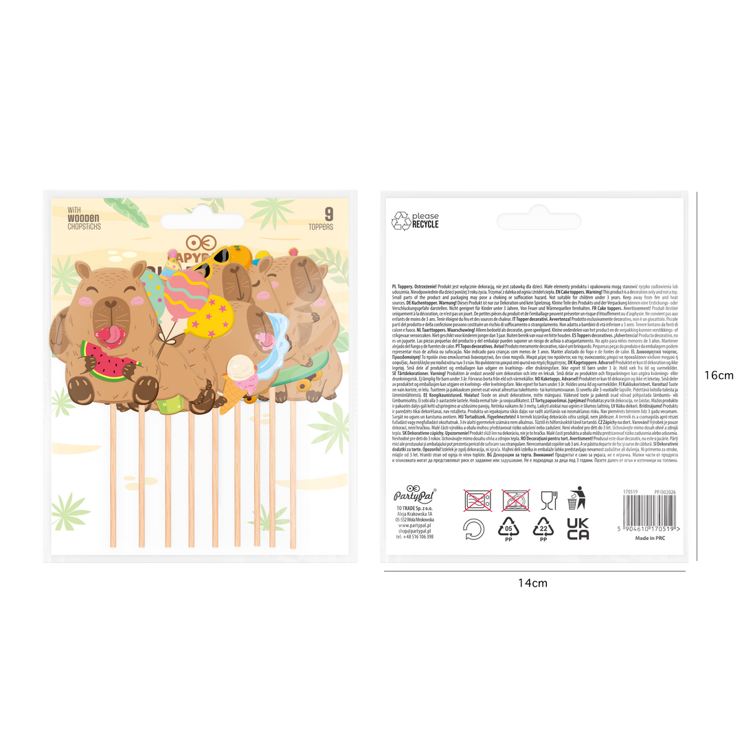 Set di 9 topper Capybara