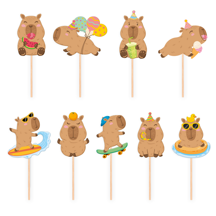 Set di 9 topper Capybara