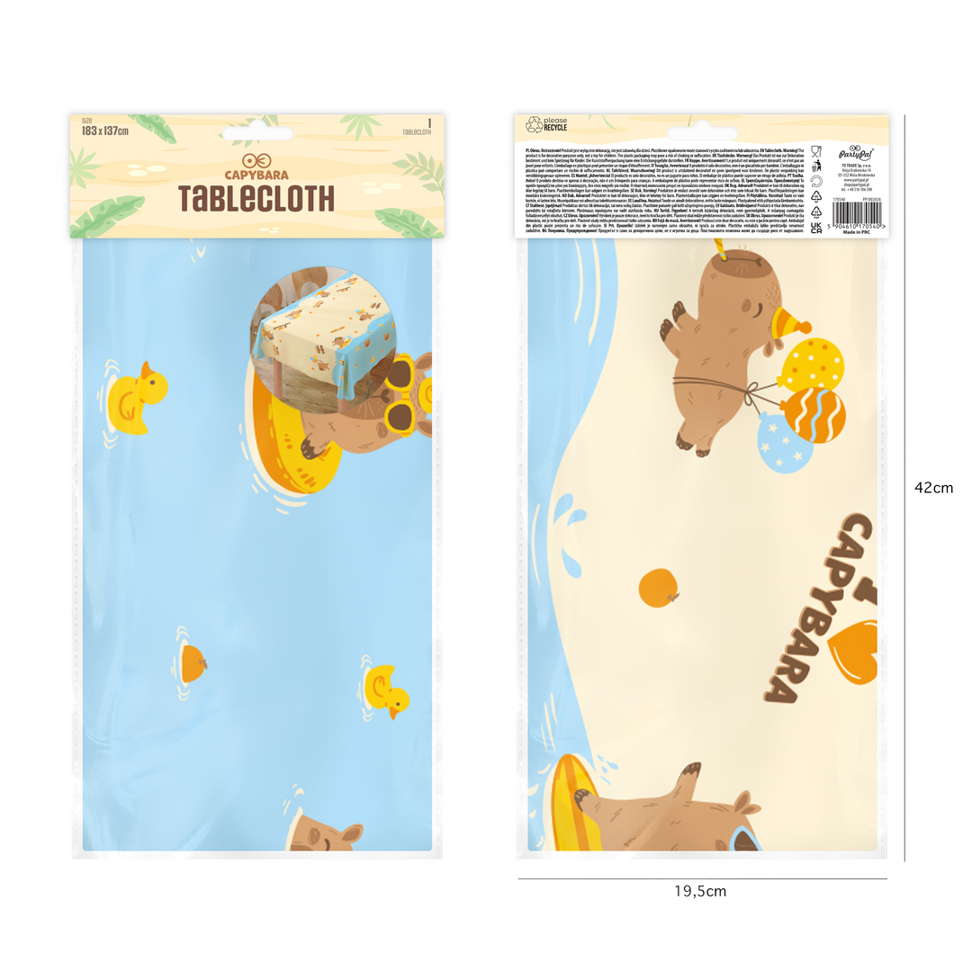 Capybara Tablecloth, 183x137 cm