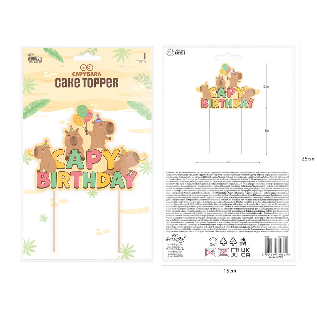 Capybara Cake Topper, 1 piece
