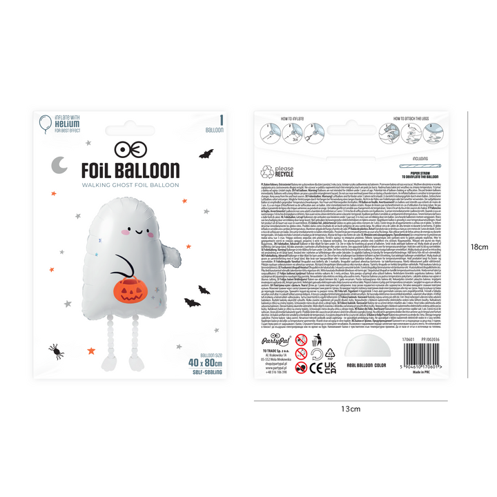 Ballon en aluminium sur pied « Fantôme d&