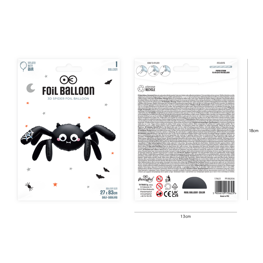 Ballon en aluminium 3D « Araignée d&