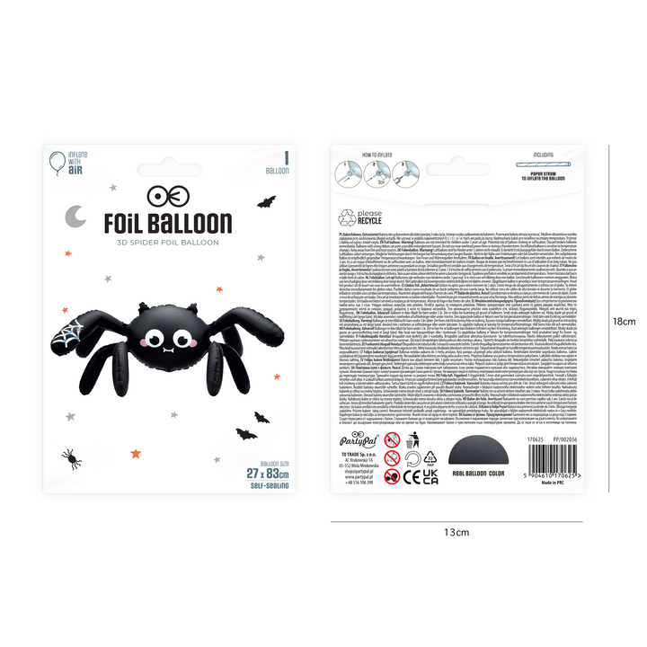 Ballon en aluminium 3D « Araignée d&
