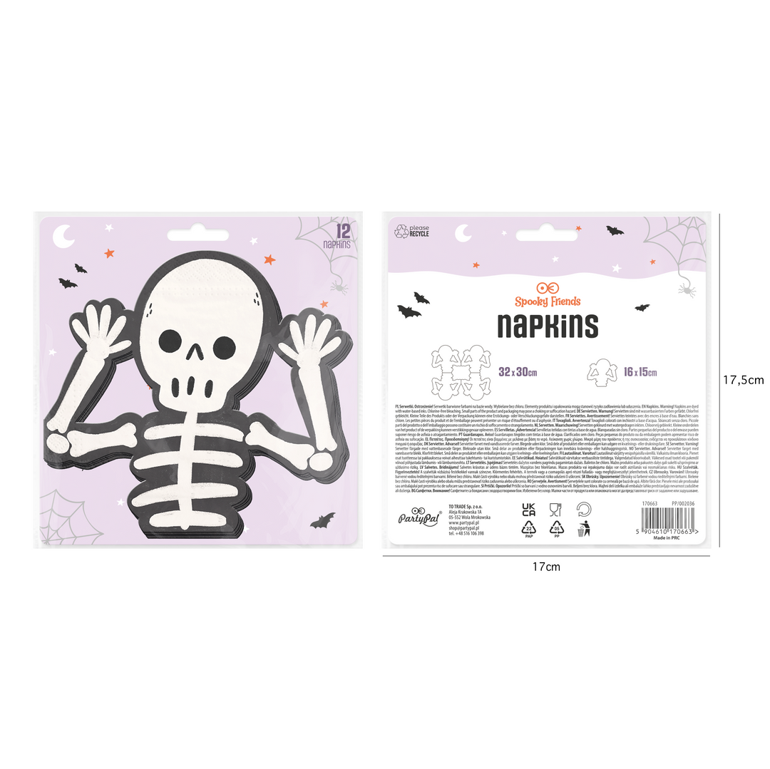 Serviettes de table « Squelette d&
