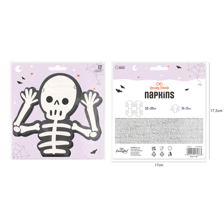 Serviettes de table « Squelette d&