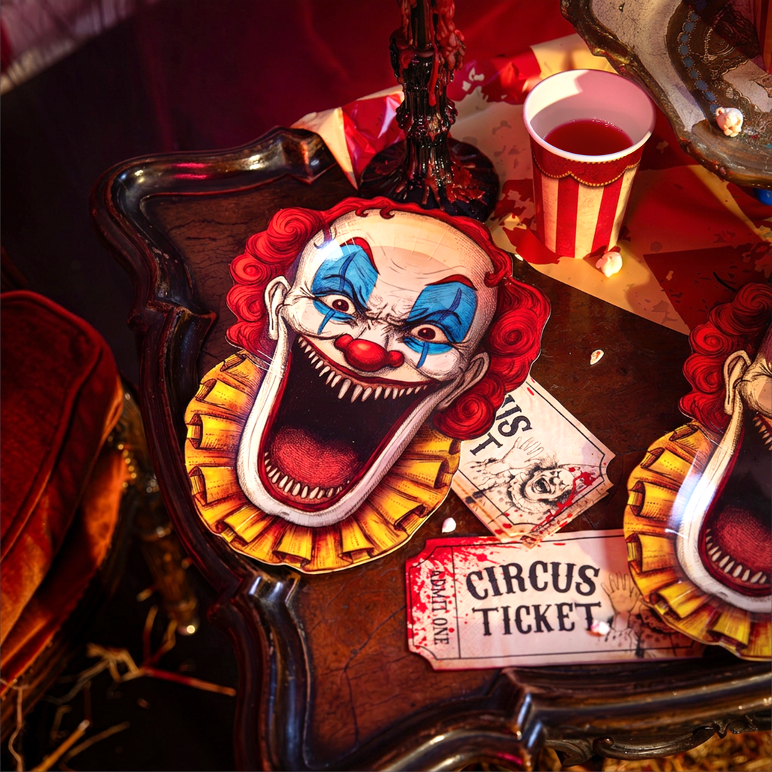 Assiettes en papier « Halloween Freak Show », lot de 6