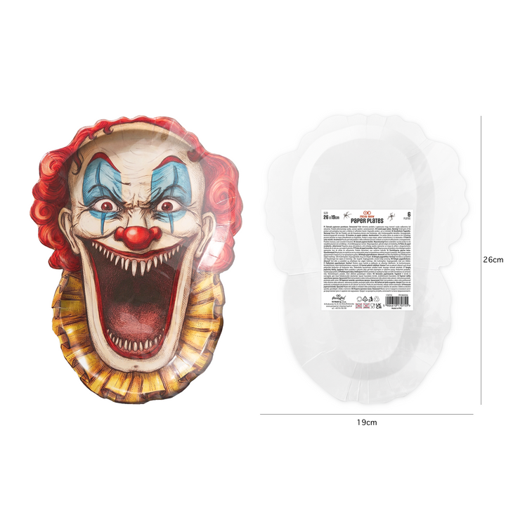 Assiettes en papier « Halloween Freak Show », lot de 6