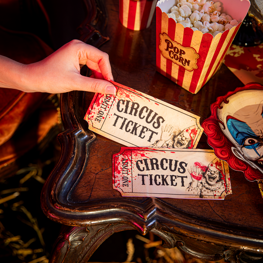 Serviettes de table Halloween Freak Show, lot de 12