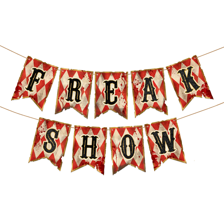 Bannière « Halloween Freak Show » 120 x 17 cm