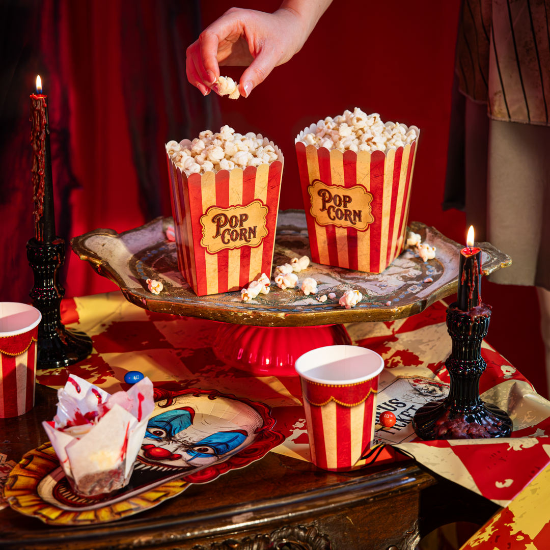 Boîte à pop-corn « Halloween Freak Show », lot de 6