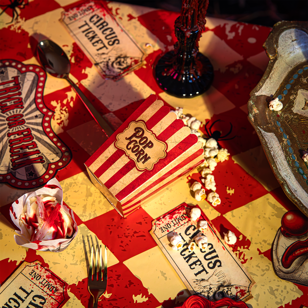 Boîte à pop-corn « Halloween Freak Show », lot de 6
