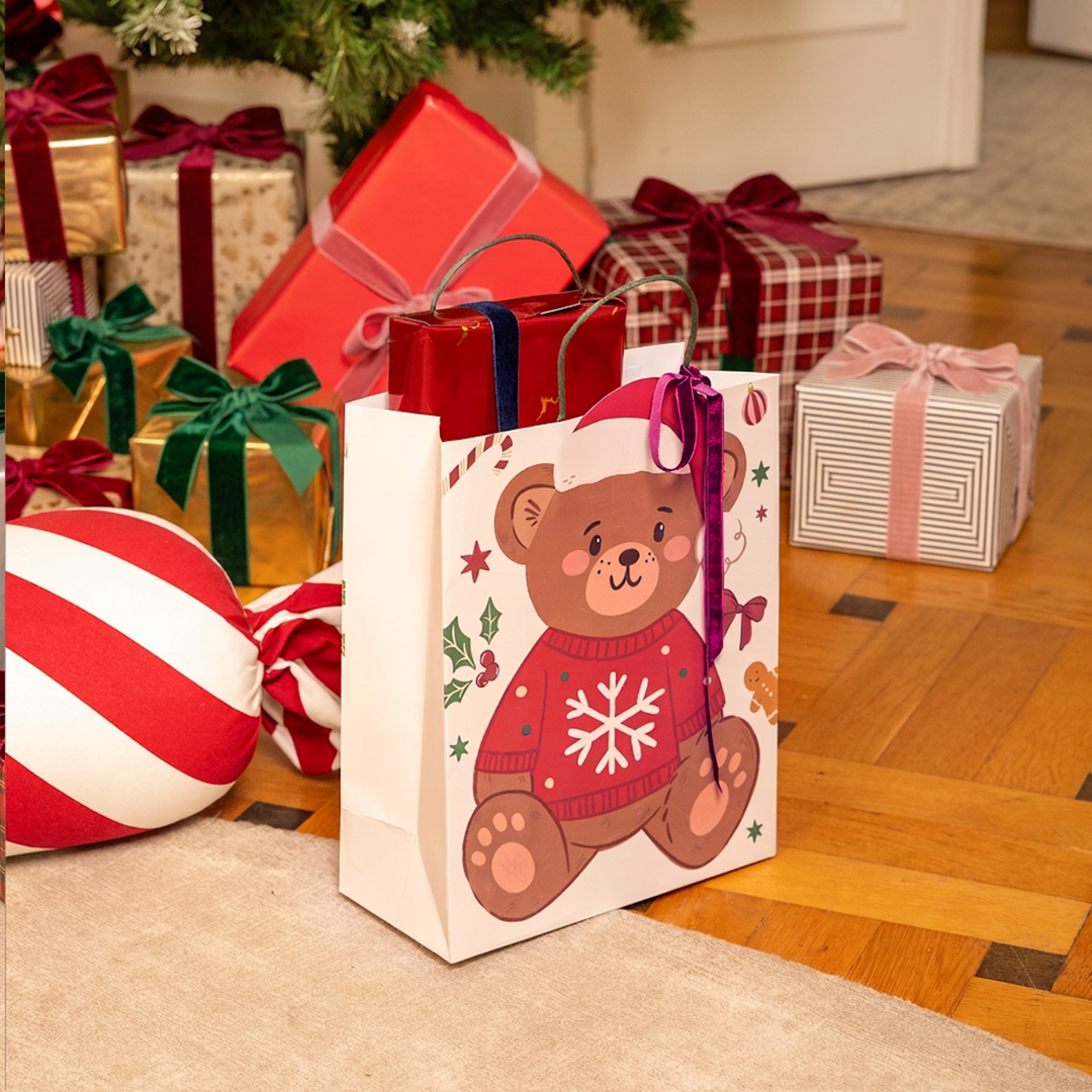 Sacchetti regalo “Orsetto di Natale”, 12 pezzi