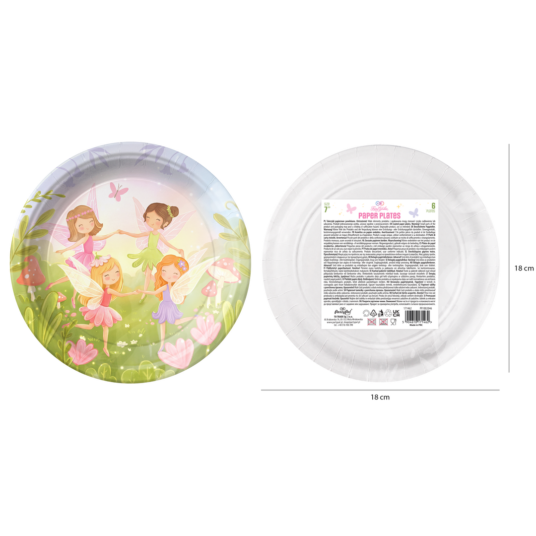 "Fairies" 7-inch Paper Plates, 6-piece set