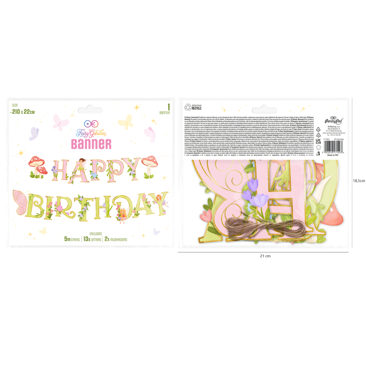 Baner Happy Birthday Wróżki 210x22cm