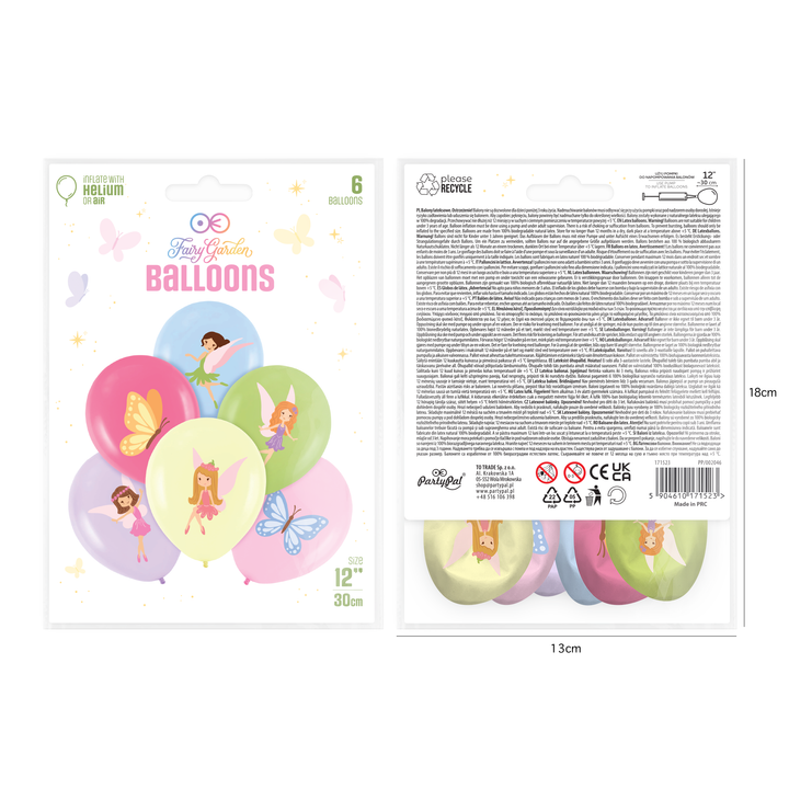 Balony Wróżki 12 cali 6 szt. zestaw