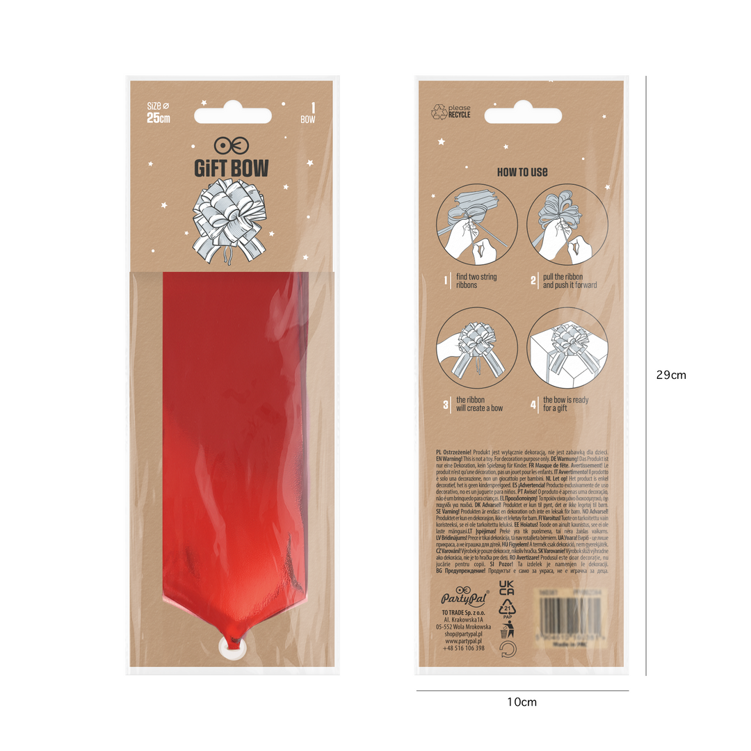 Red Gift Bow, 25 cm, 1 piece