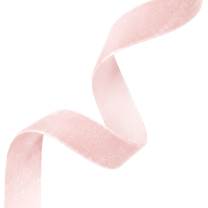 Nastro in velluto color rosa cipria 0,2x10 m