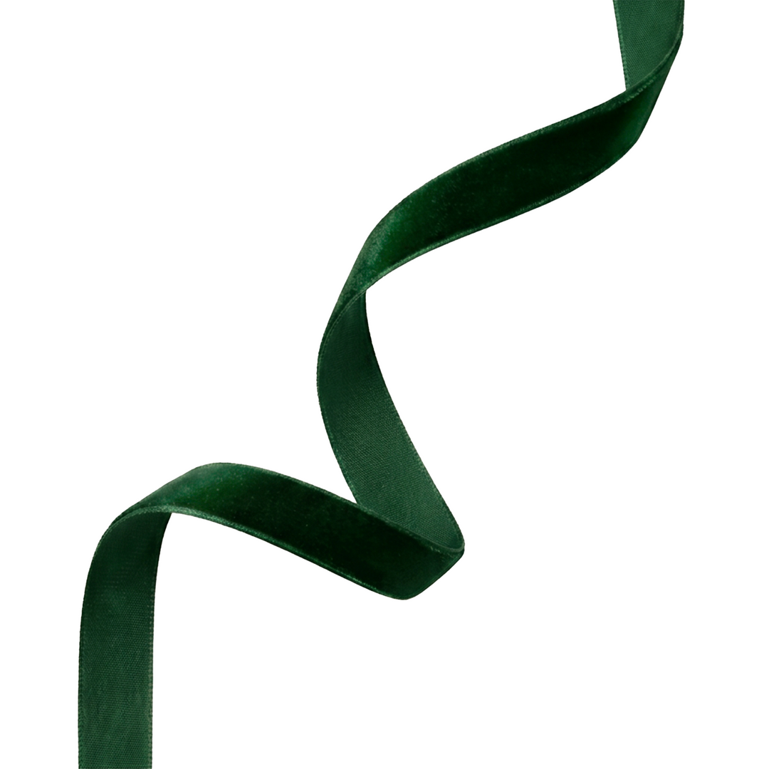 Green velvet ribbon, 0.1 x 10 m
