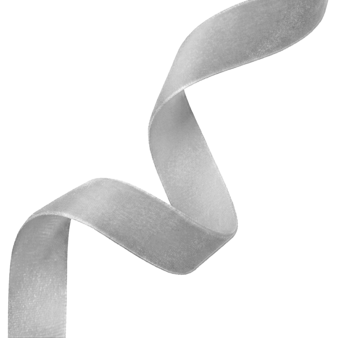 Gray velvet ribbon, 0.2 x 10 m