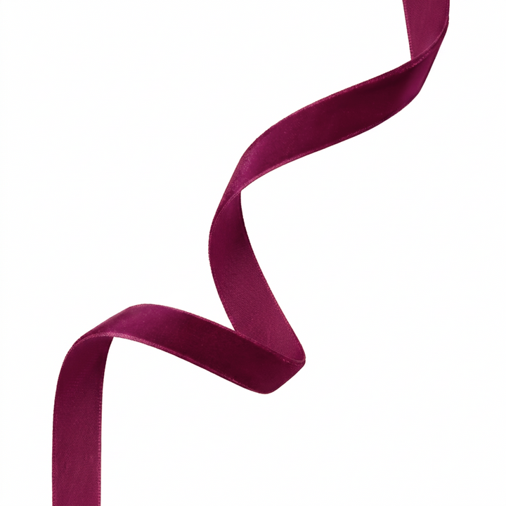 Velour ribbon, eggplant purple, 0.1 x 10 m