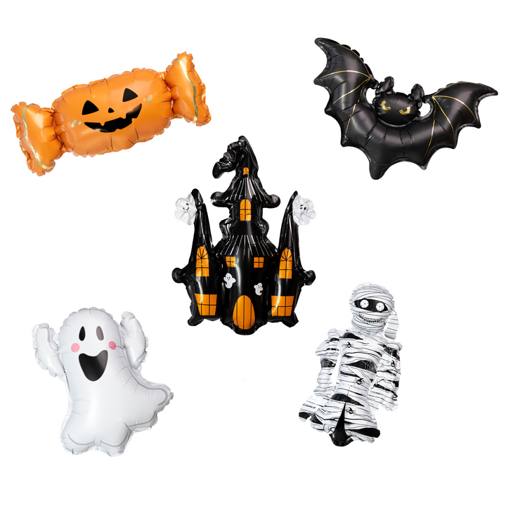 Ballons en aluminium Halloween, lot de 5 - coffret