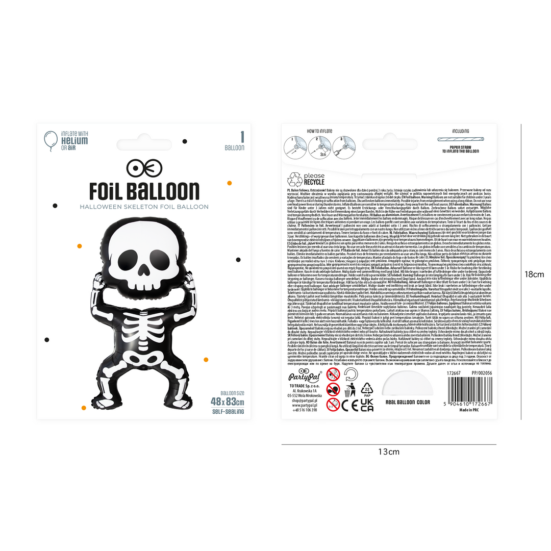 Ballon en plastique « Squelette d&