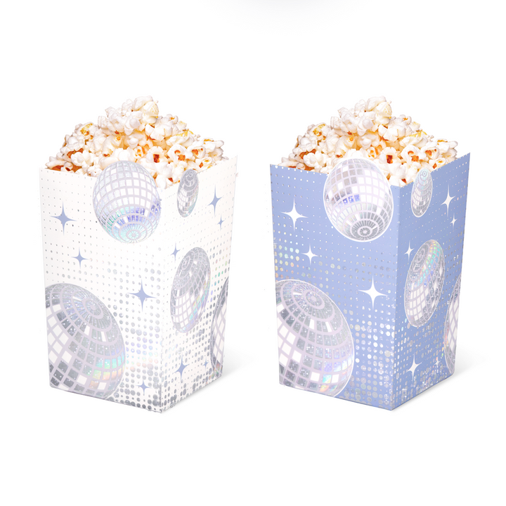 Pudełko na popcorn Silver Disco 8,5x13,5cm 6szt.