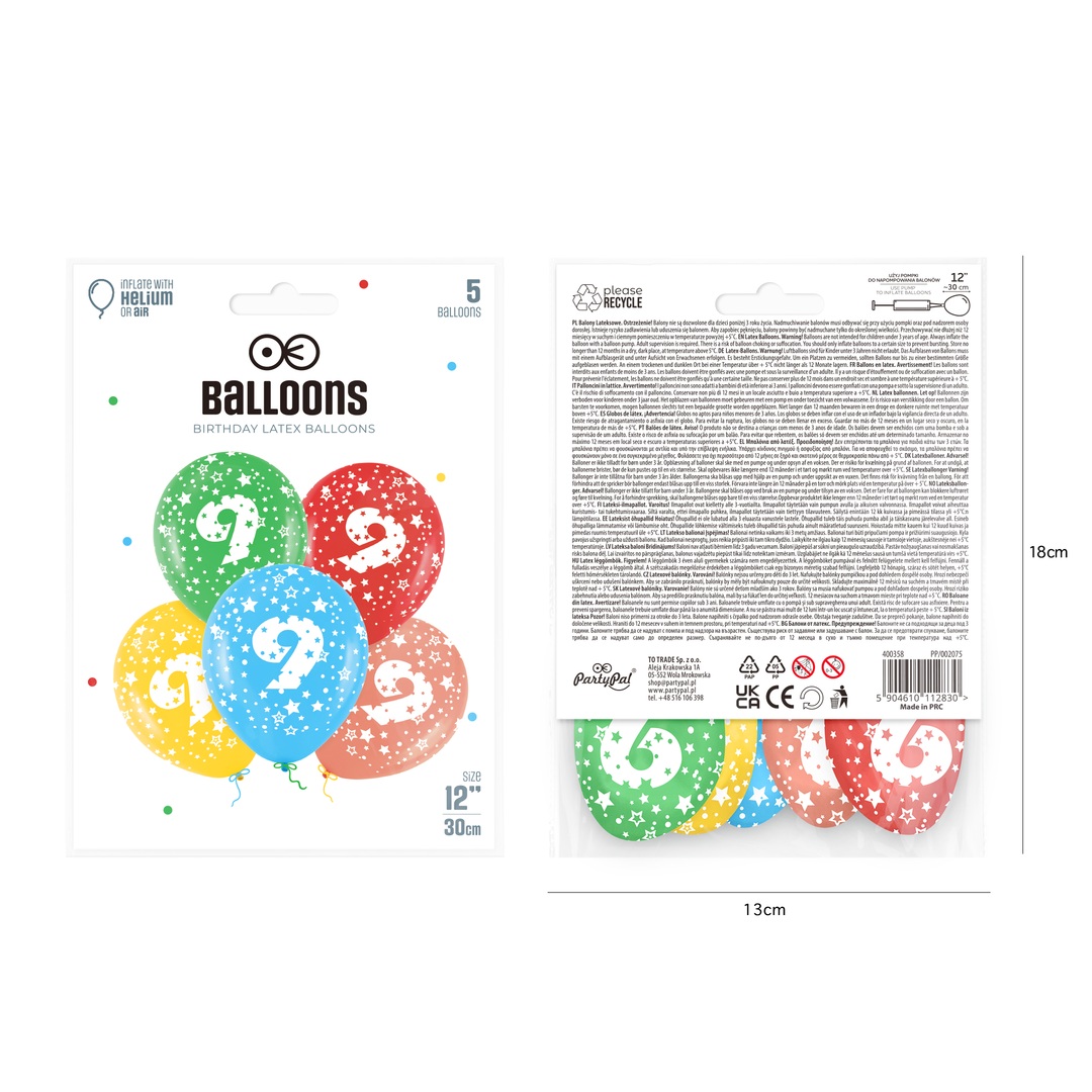 Colorful balloons with the number 9