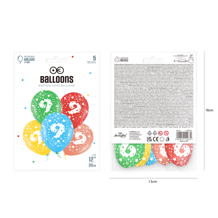 Colorful balloons with the number 9