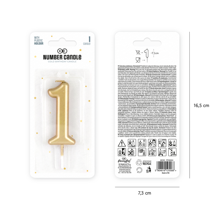 Candle number gold 1