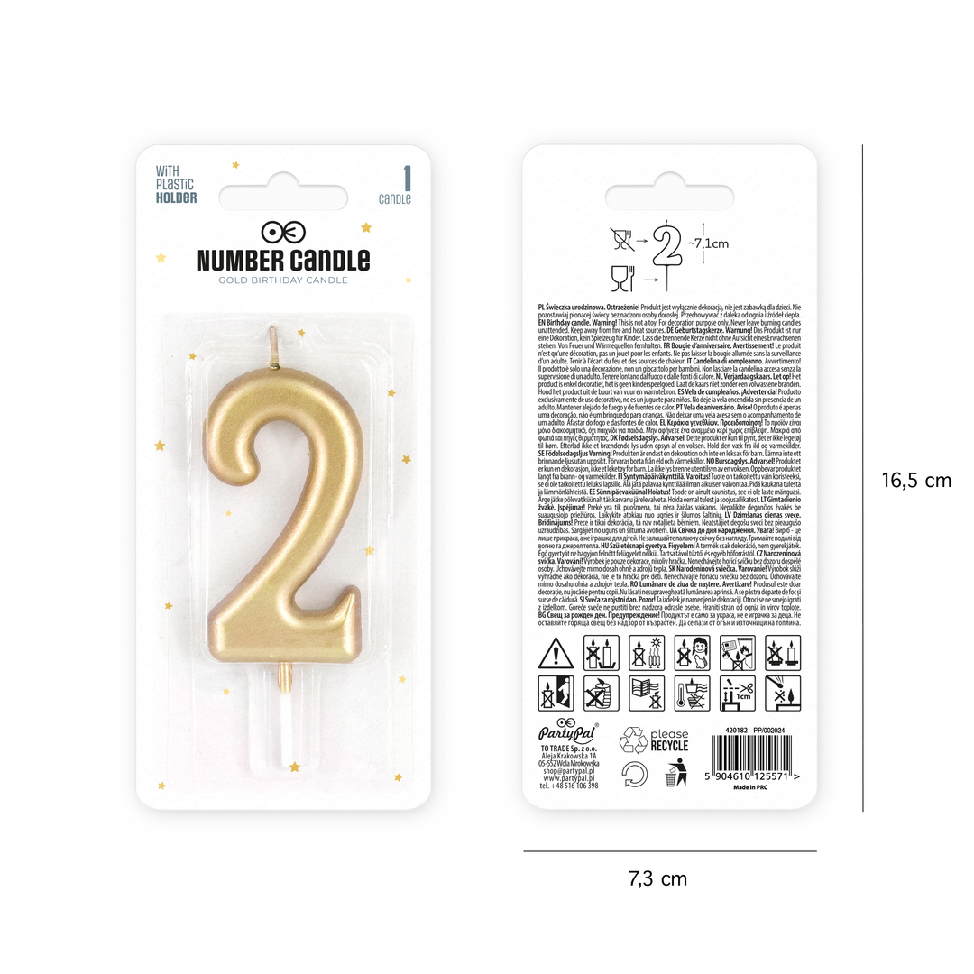 Candle number gold 2