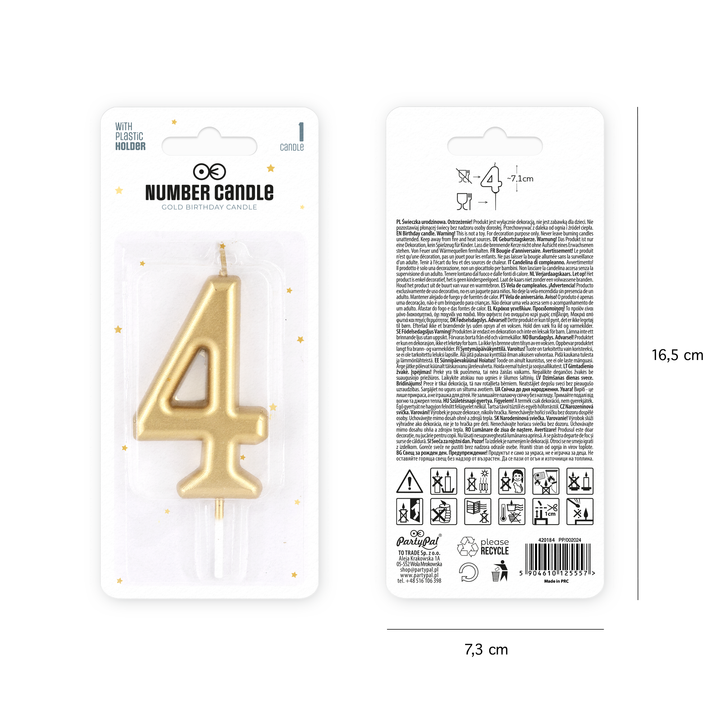 Candle number 4 gold