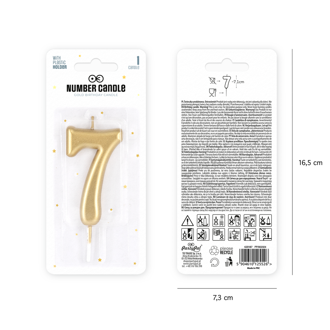 Candle number 7 gold