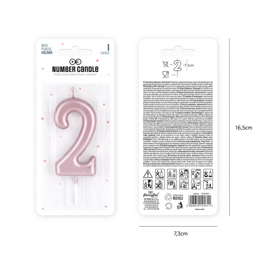 Rose gold number candle 2