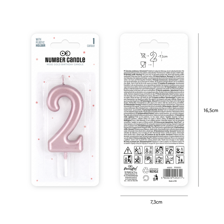 Rose gold number candle 2