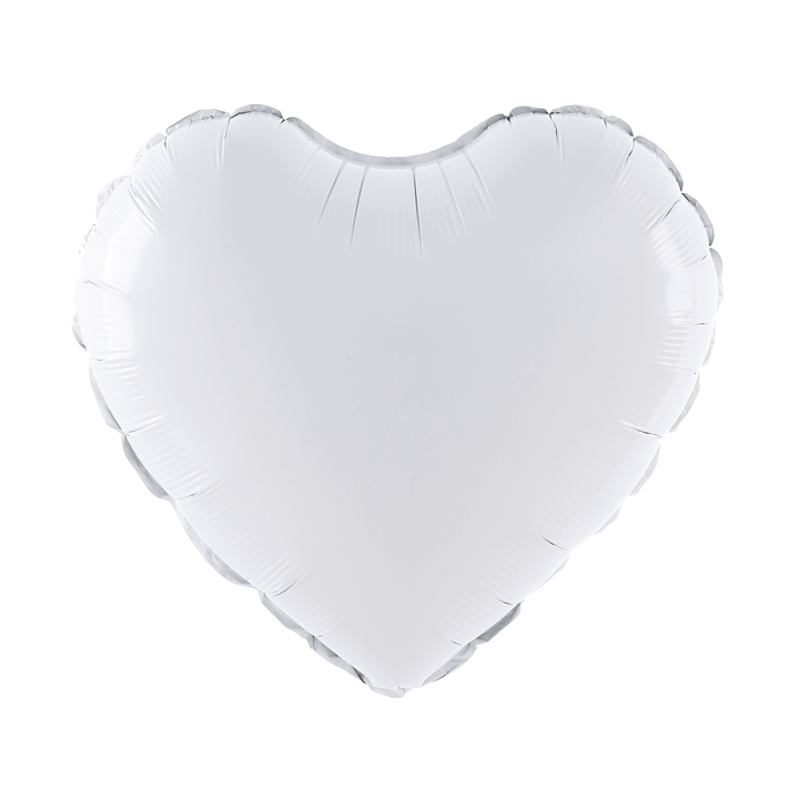 Heart Foil Balloon, White, 18 Inches