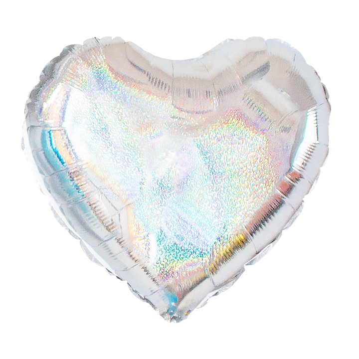 Balon foliowy Serce holograficzny srebrny 18cali