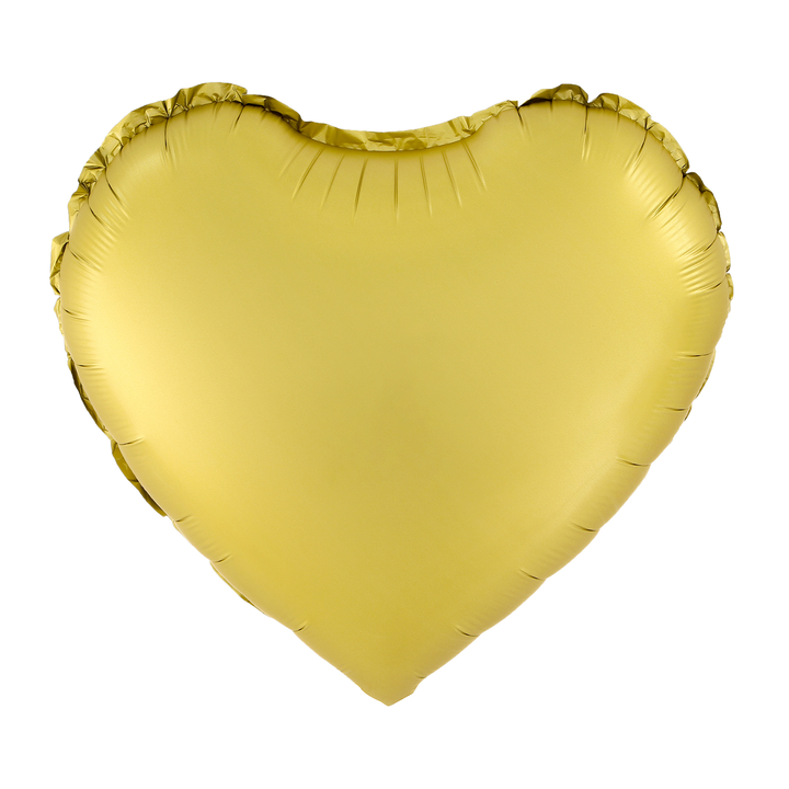 Folienballon „Herz“, mattgold, 18 Zoll