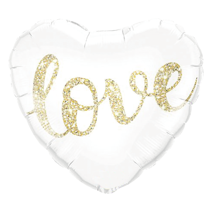 Balon foliowy serce Love biały 18cali
