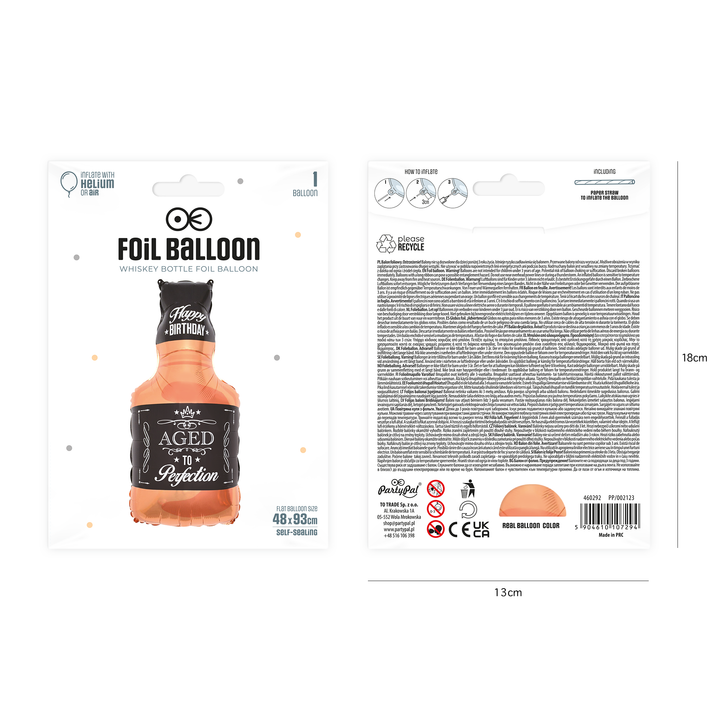 Balon foliowy Butelka whisky 48x93cm