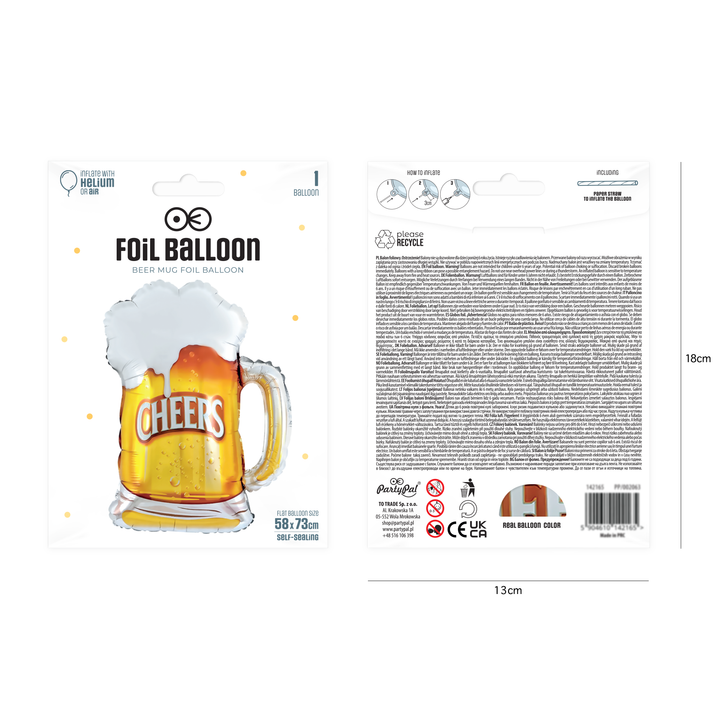 Balon foliowy Kufel piwa Cheers 58x73cm