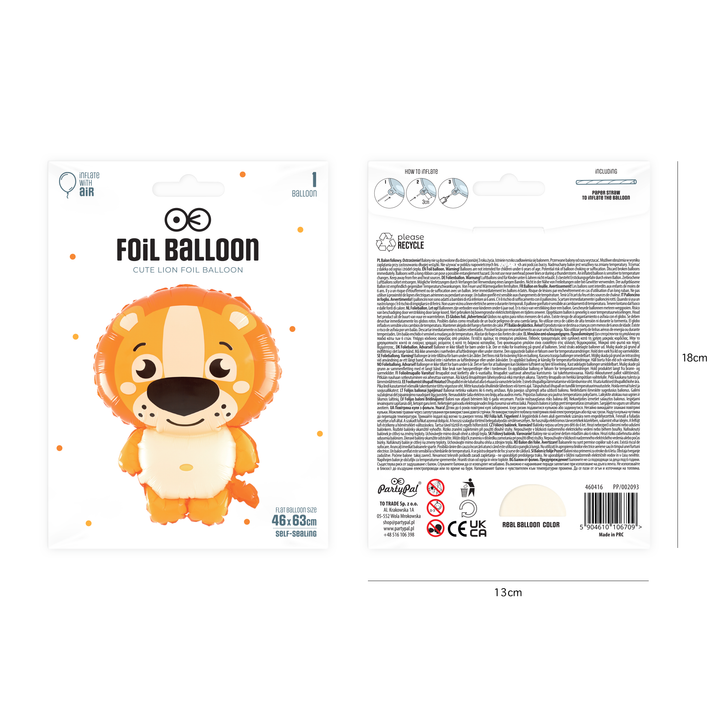 Balon foliowy Lew 45x63cm