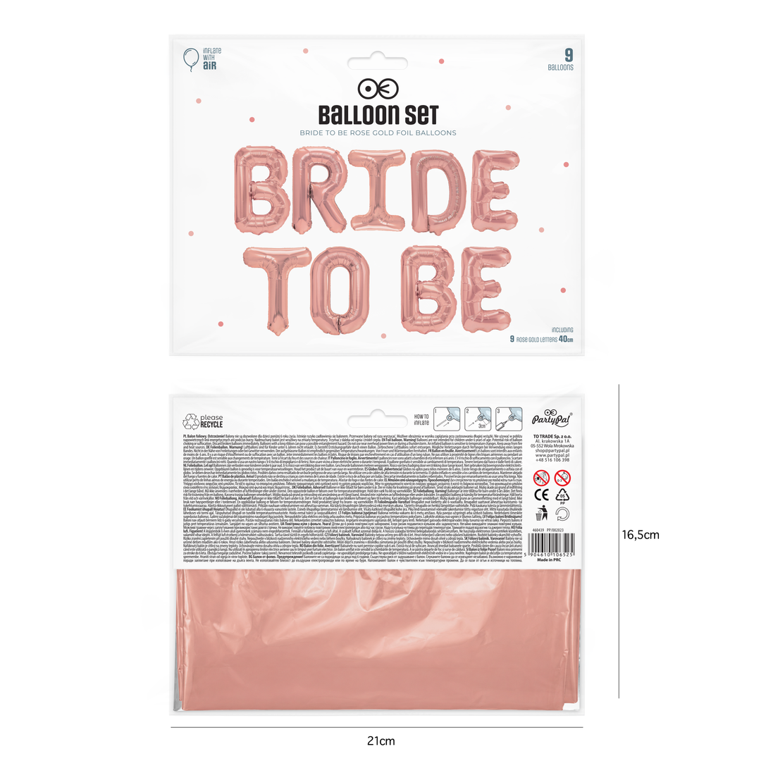 Balon foliowy napis Bride to be rose gold
