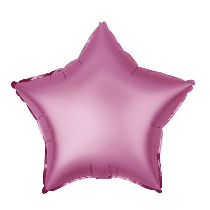 Folienballon „Stern“, matt, dunkelrosa, 18 Zoll, N