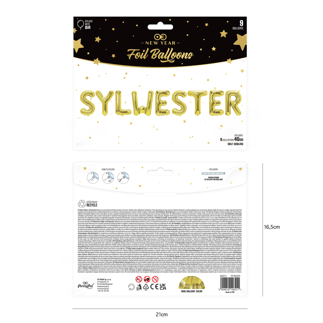 Balon foliowy napis SYLWESTER