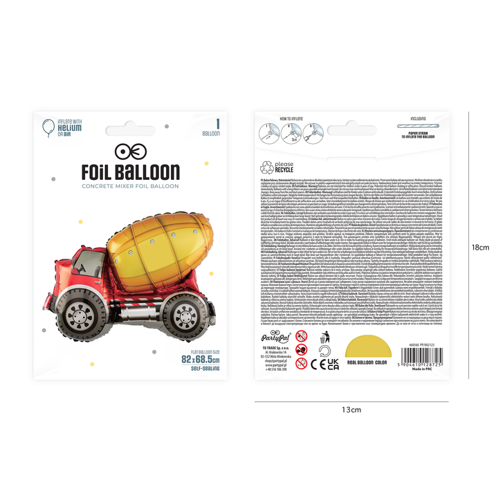 Balon foliowy Betoniarka 82x68,5cm
