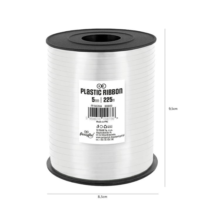 White plastic ribbon 225m