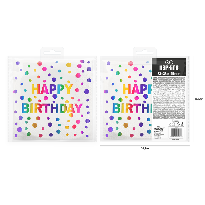 Servietten „Happy Birthday“, 10 Stück
