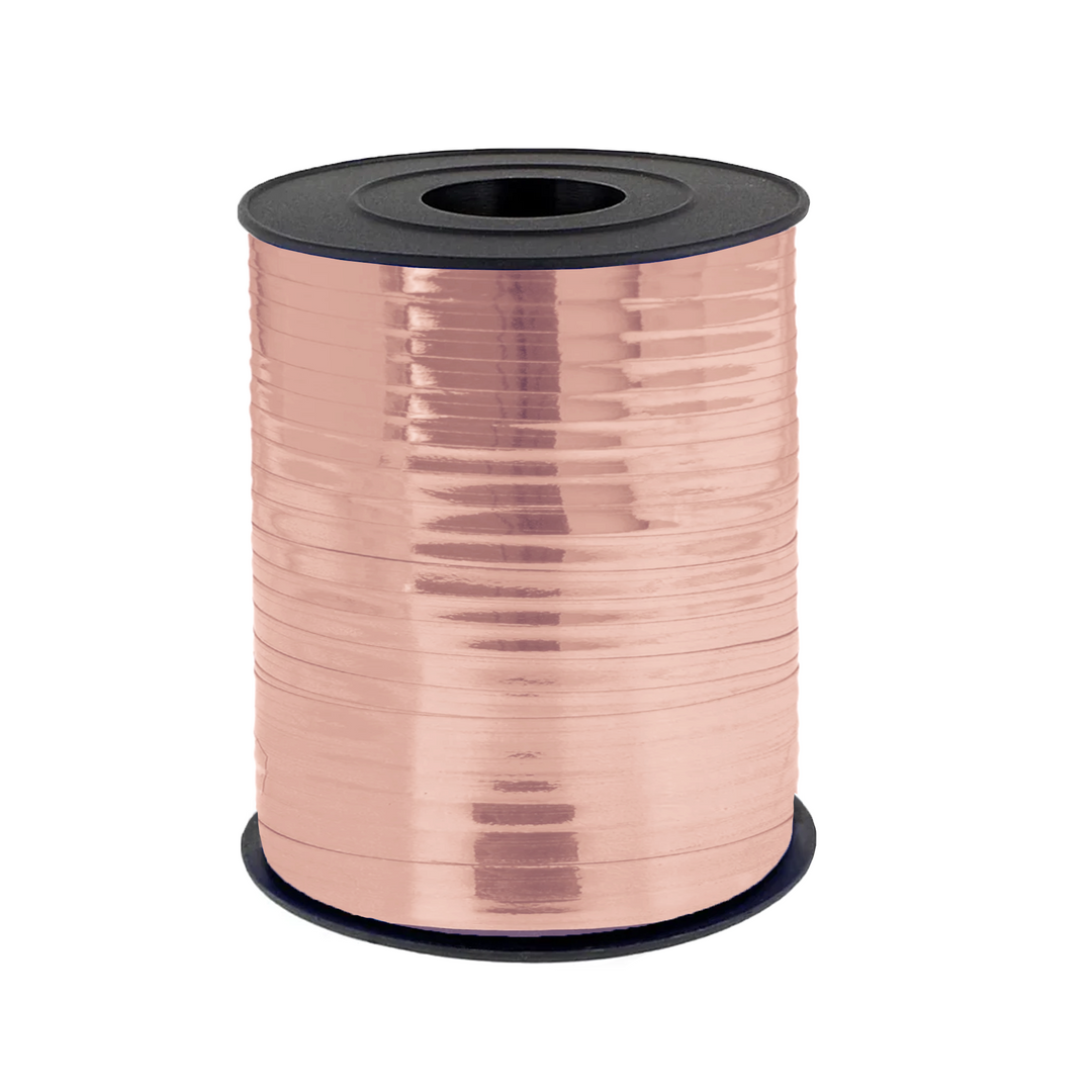 Shiny rose gold plastic ribbon 225m
