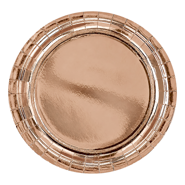 Talerzyki papierowe rose gold 9cali 6szt.
